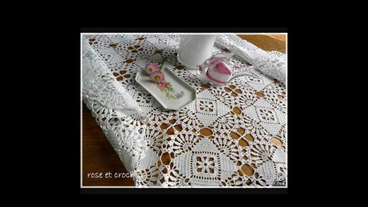 مفرش سفرة كروشيه سهل و بسيط الجزء الاول