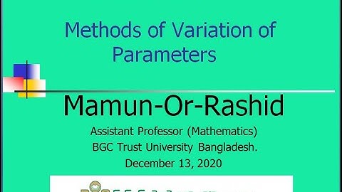 Methods of Variations of Parameters (ODEs)