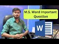 Ms Word Question | Ms Word के टॉप 100 प्रश्न | Ms Office Questions | O level Important Questions