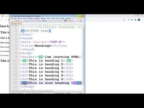 How to use  Different headings in HTML | Different HTML heading sizes