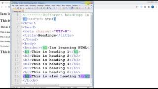 How to use  Different headings in HTML | Different HTML heading sizes