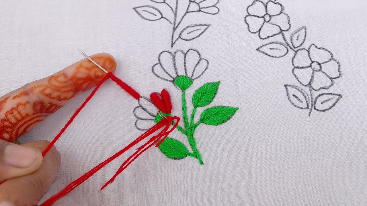 Hand Embroidery Amazing Flower Embroidery for Dresses, Easy Flower