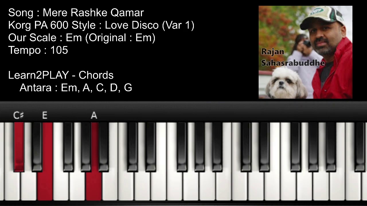 Full Song - Mere Rashke Qamar - Piano Tutorial - Slow Play - Easy Piano - Lighted Keys - Notes