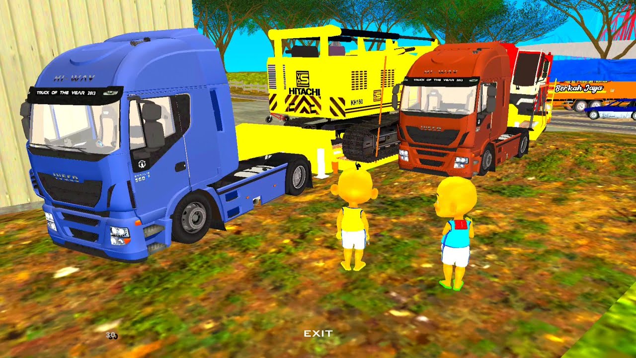 Upin ipin baru Pamer Truk Crane Kuning milik OpaH 🤣 Dunia Poyo