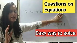 Equations For Class 6 to 8 In Hindi || Forming Equations || Statements in the form of Equations