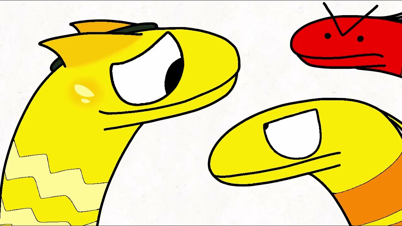 Don’t you shush me red & yellow & mango larva island 