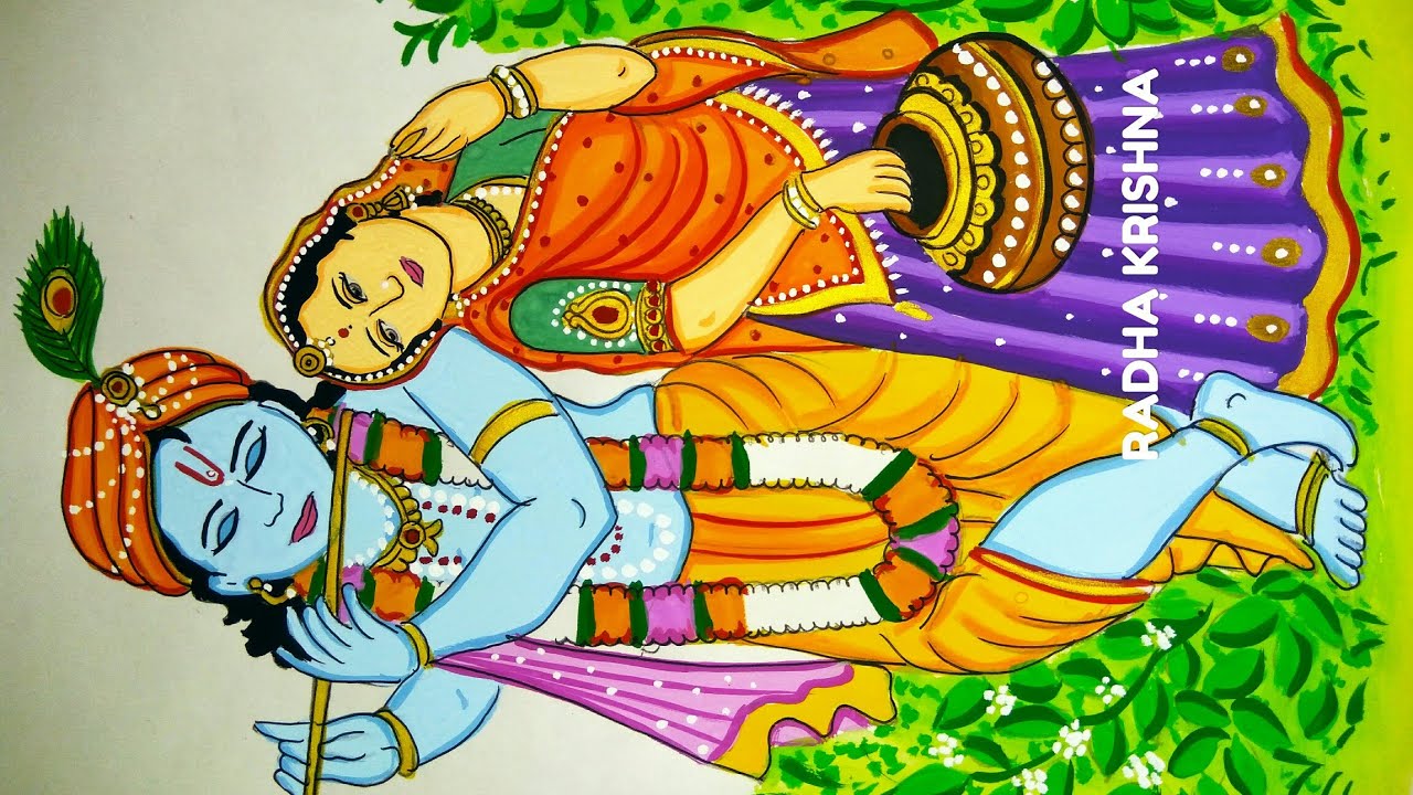 A Beautiful Drawing And Painting Of Lord Krishna Youtube