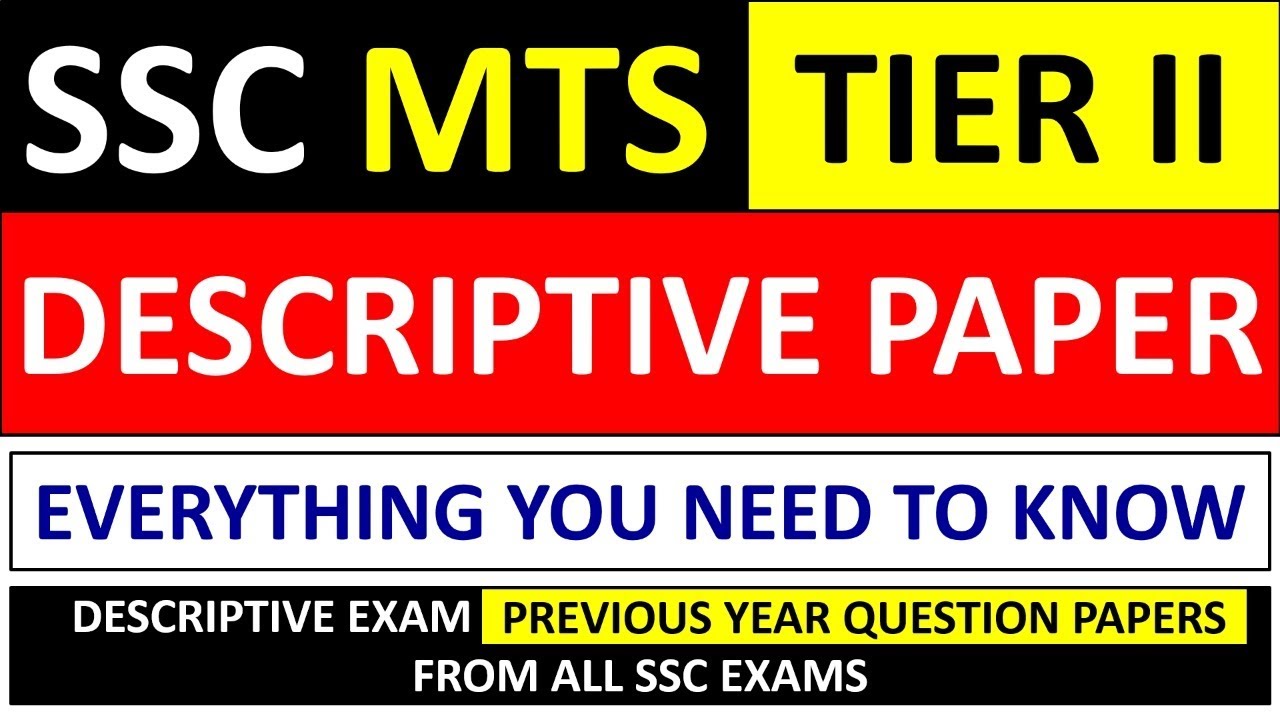 SSC MTS DESCRIPTIVE PAPER 2019|SSC MTS TIER 2 PREPARATION|PREVIOUS YEAR ...