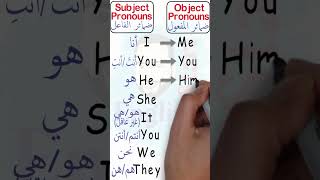 Subject & Object pronouns ضمائر الفاعل وضمائر المفعول #shorts