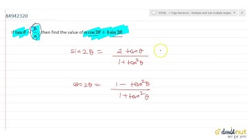 If `tan theta = b/a,` then find the value of `a cos 2theta + b sin 2theta`.