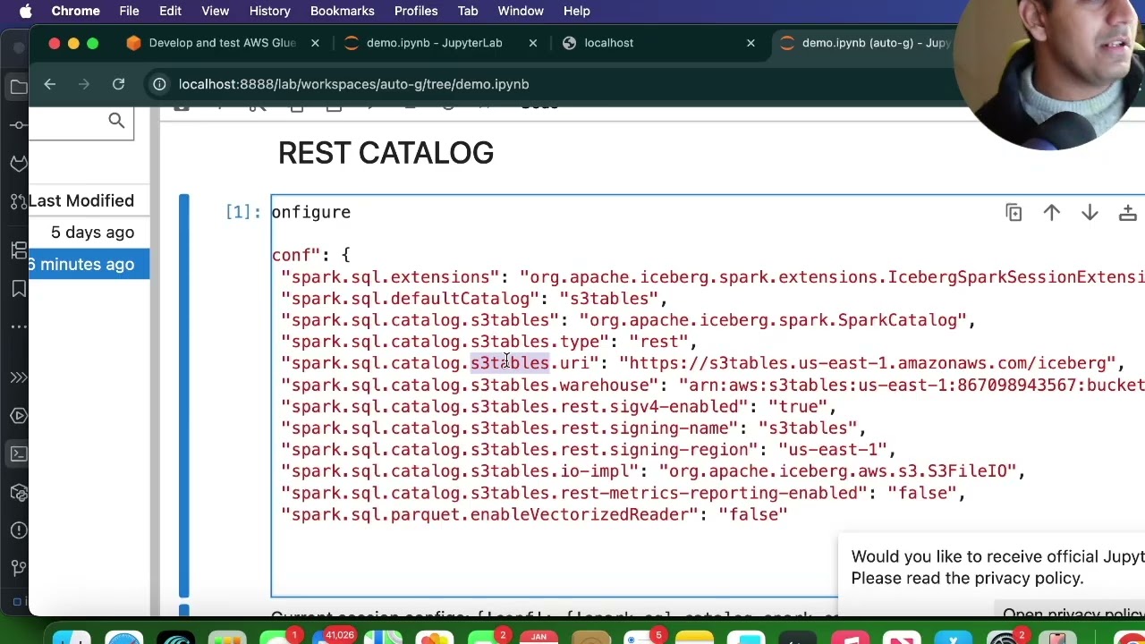 Запустите AWS Glue 5.0 локально с помощью Docker, Jupyter и Spark.