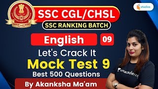 1:00 PM - SSC CGL/SSC CHSL | English by Akanksha Kumar | Mock Test-9