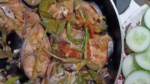 Fish with Bamboo shoot curry / naga style/fermented dry fish chutney
