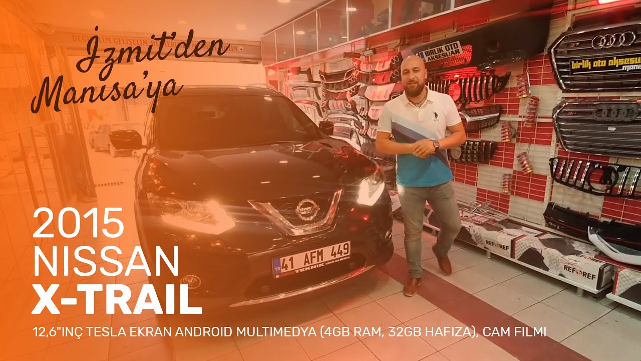 2015 Nissan X-Trail // 12,6"inç Tesla Ekran Android Multimedya (4gb ram, 32gb hafıza), Cam Filmi