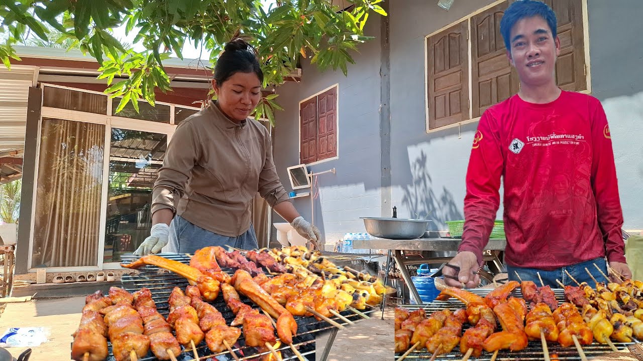 บ่าวน้ำมาปิ้งย่างช่วยสาววันขายดีมาก