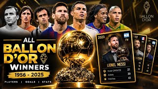 ALL Ballon d’Or Winners (1956–2025) | The Complete Visual History! 🏆#BallondOrWinners #FootballStats