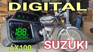Millero Digital para AX100 SUZUKI muy facil instalacion y mira como se ve cuando la moto avanza.