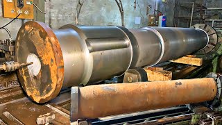 Turn Rusty Iron into a Giant Ship Shaft Using a Lathe Machine | Making a Crazy Shaft on the Lathe