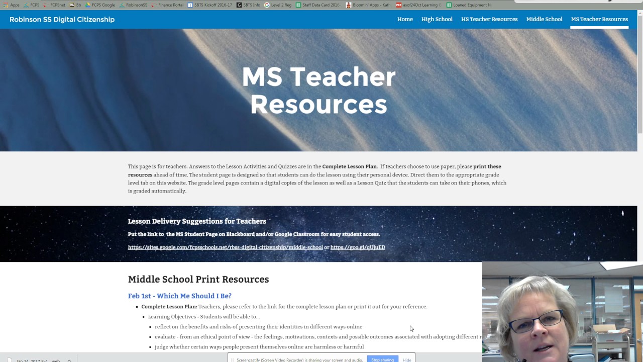 Robinson Digital Citizenship MIddle School site YouTube