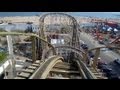 Cyclone front seat on-ride HD POV Luna Park Coney Island NYC