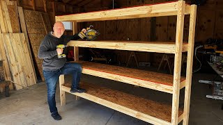 How to Build Garage Storage Shelves | DIY Heavy Duty Wooden Shelves