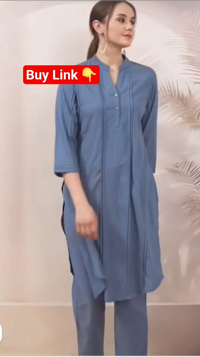 Nayam By Lakshita Self Design Cotton Linen A Line Kurta with Trousers