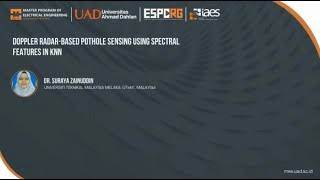 Doppler Radar-Based Pothole Sensing Using Spectral Features in KNN
