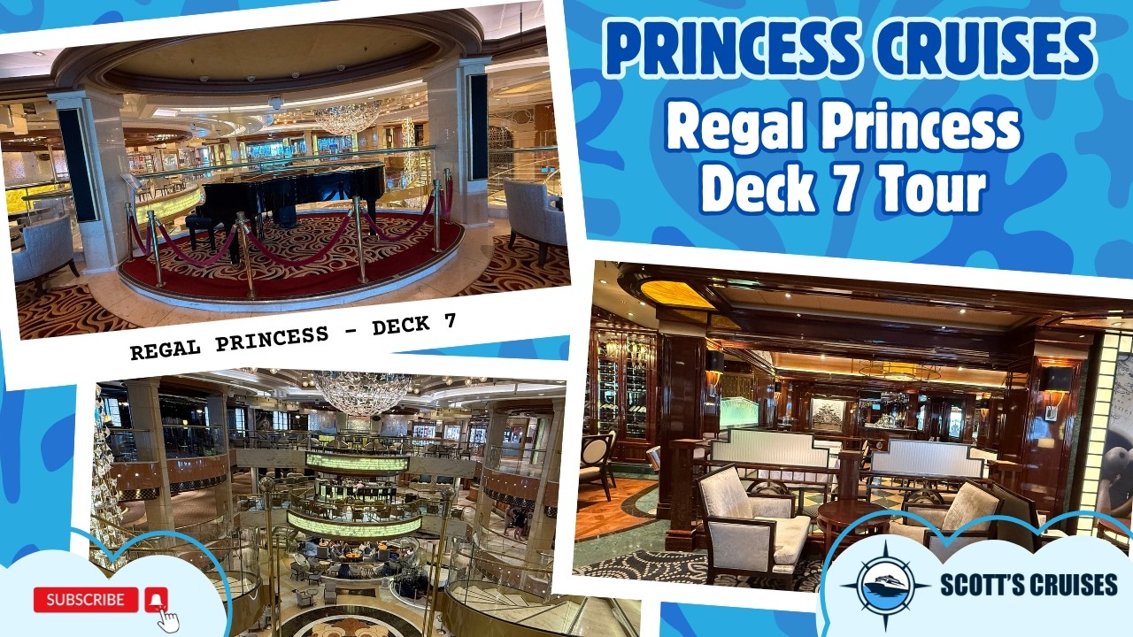 Princess Cruises Regal Princess Deck 7 Tour - Walk Around the Promenade Deck!