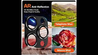 2PCS Black Titanium Camera Lens Protector Cover for iPhone 16 Pro Max