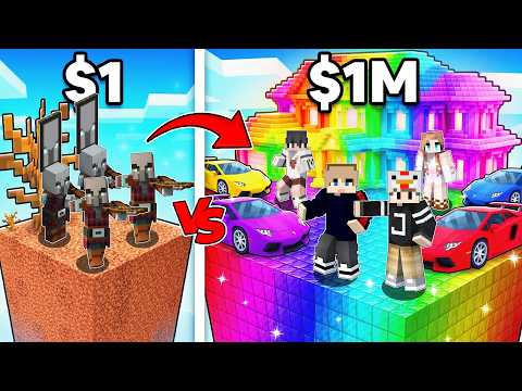 Poor vs Rich Chunk Battle in minecraft!!