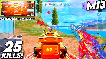 25 KILLS with NO RECOIL + FAST KILLING | BEST M13 GUNSMITH CODM BR | M13 GUNSMITH BR