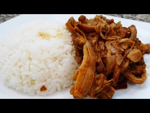 Slow Cooker Pulled Spicy BBQ Chicken, easy recipe