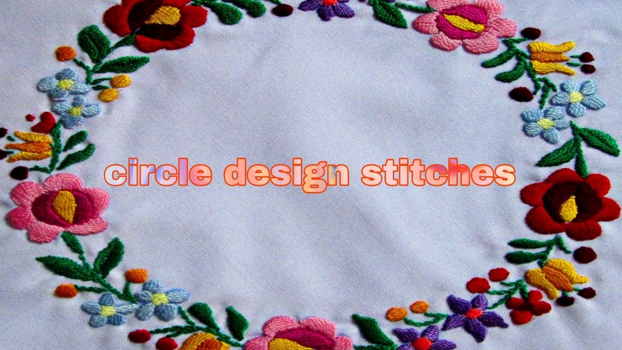 hand embroidery circle design stitches fly stitch hand embroidery