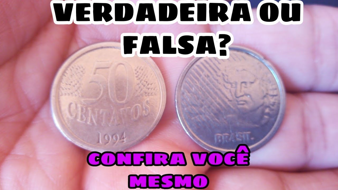 Moeda de 50 CENTAVOS Verdadeira ou falsa? 