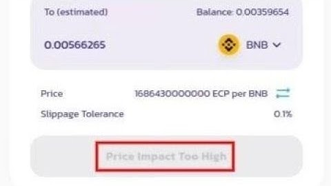 How to fix price impact too high on PancakeSwap