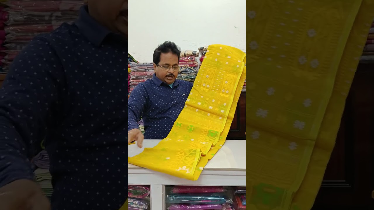 Saraswati pujo special yellow jamdani ( semi hard) 😍😍( booking no- 9932364525) cod not available