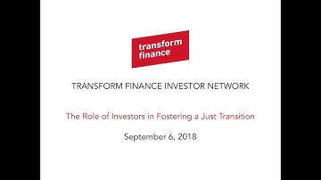 TFIN Webinar – The Role of Investors in Fostering a Just Transition