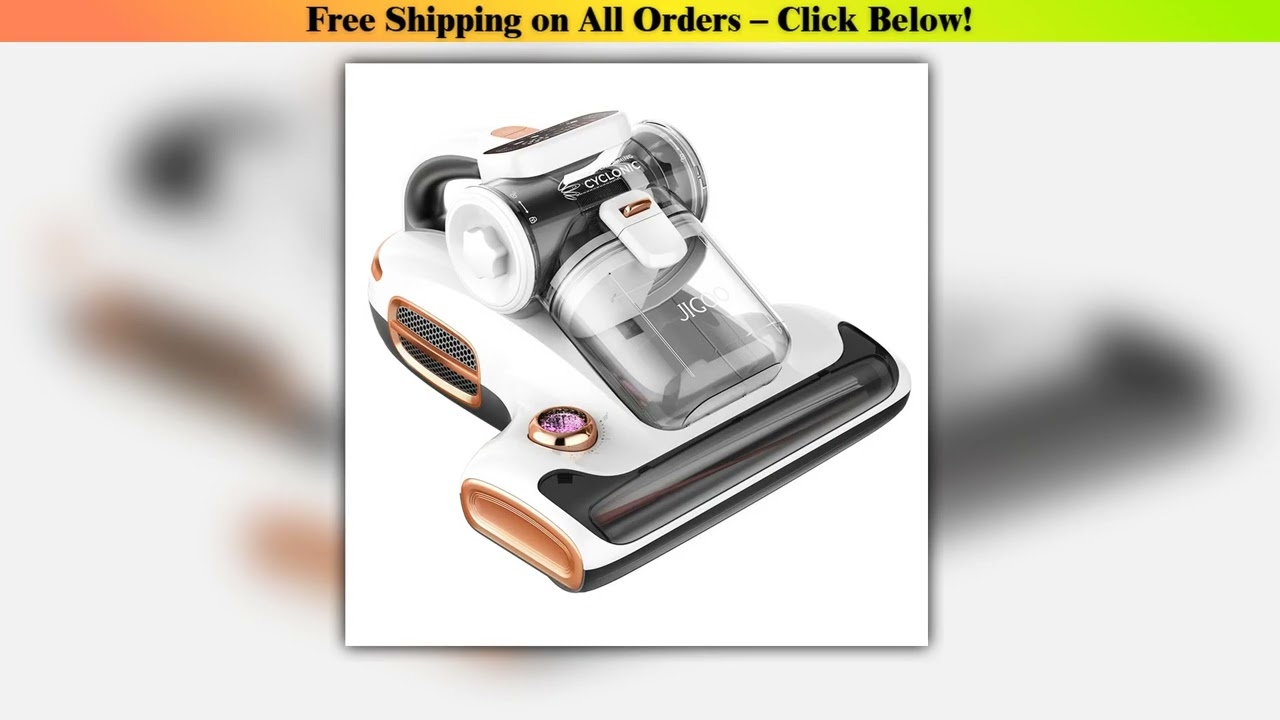 JIGOO T600 Dual-Cup Smart Bed Vacuum Cleaner for Mattress with UV Light 700W 15KPa Suction