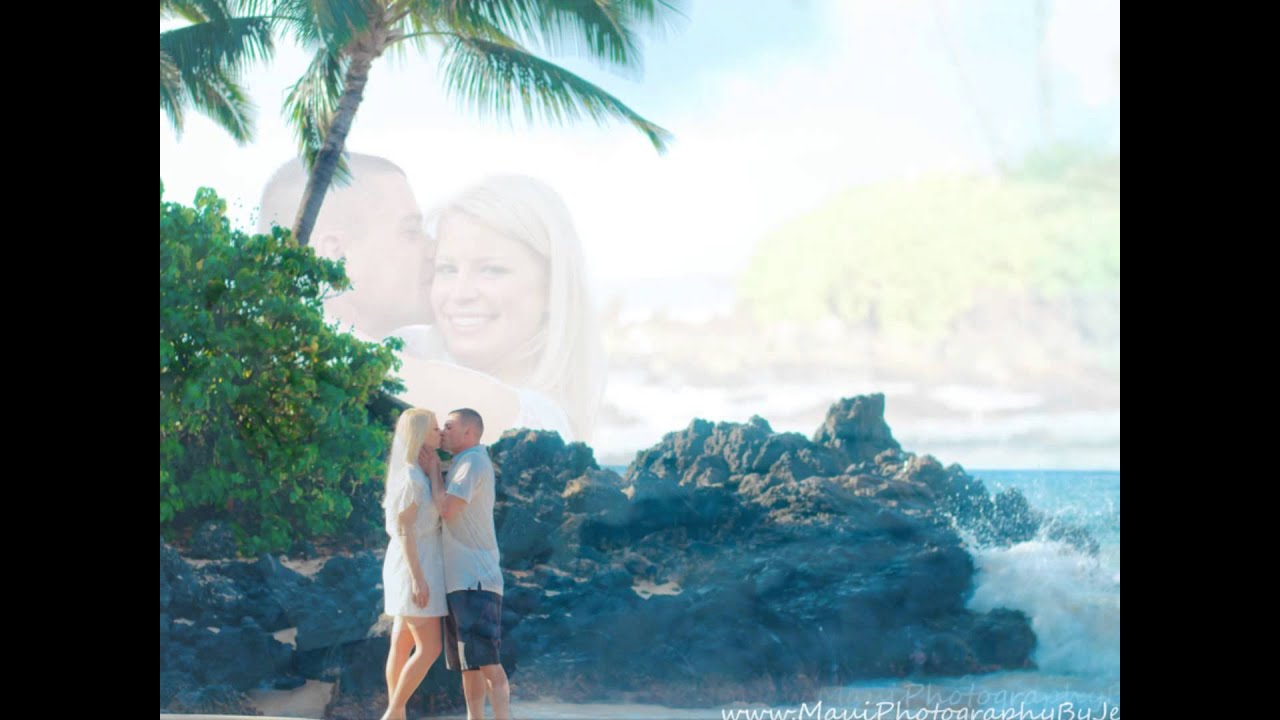 Photographers in Maui with Engaged Couple in Wailea