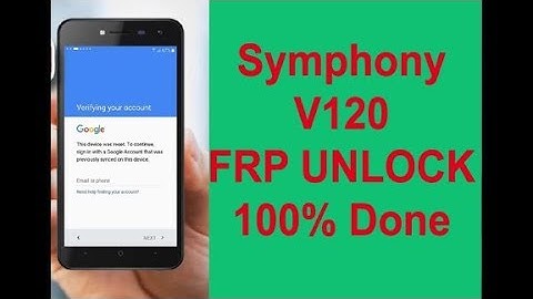 symphony v120 FRP Unlock