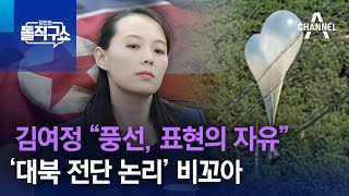 김여정 “풍선, 표현의 자유”…‘대북 전단 논리’ 비꼬아 | 김진의 돌직구쇼