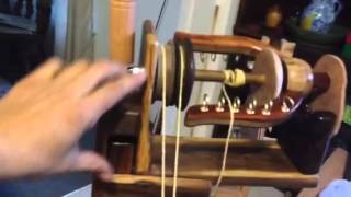 DIY, spinning wheel, how to build, video 3. The Spinningwheel is complete except for the 1/4" bearing for the bobbin and heim joints 