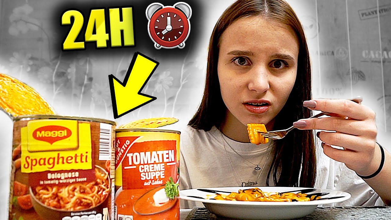 24 Stunden nur ESSEN AUS DER DOSE ! 😭
