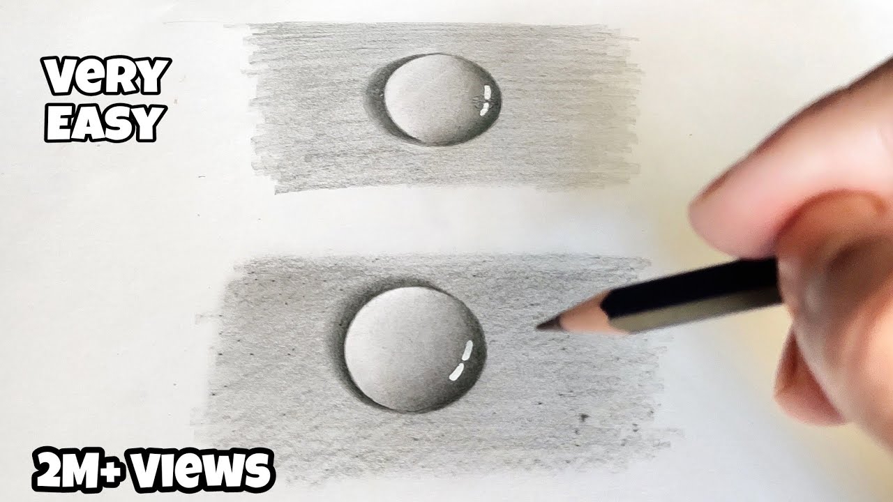 Easy 3D Water Drop Drawing Tutorial | Easy Pencil Drawing - YouTube