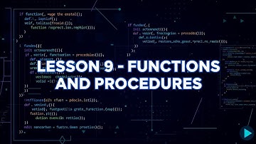 Lesson 8 - Functions and Procedures