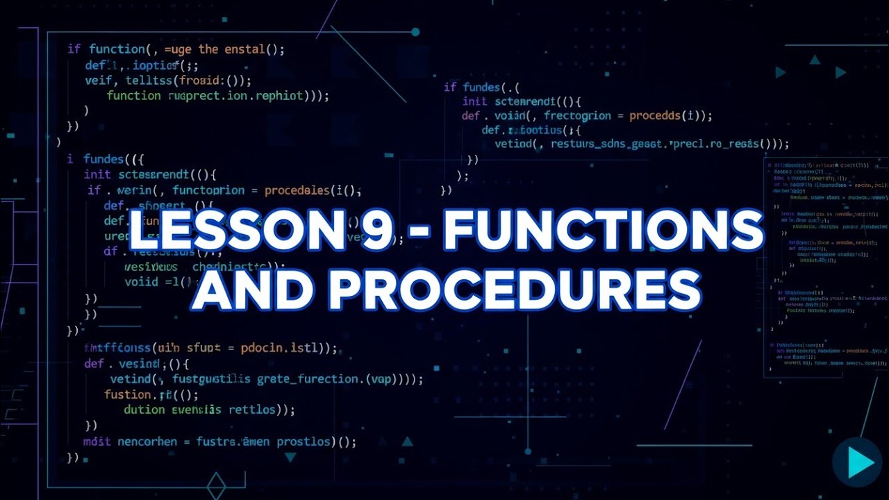 Lesson 8 - Functions and Procedures - YouTube