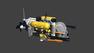 LDCad Animation : Lego 42064 - Submarine