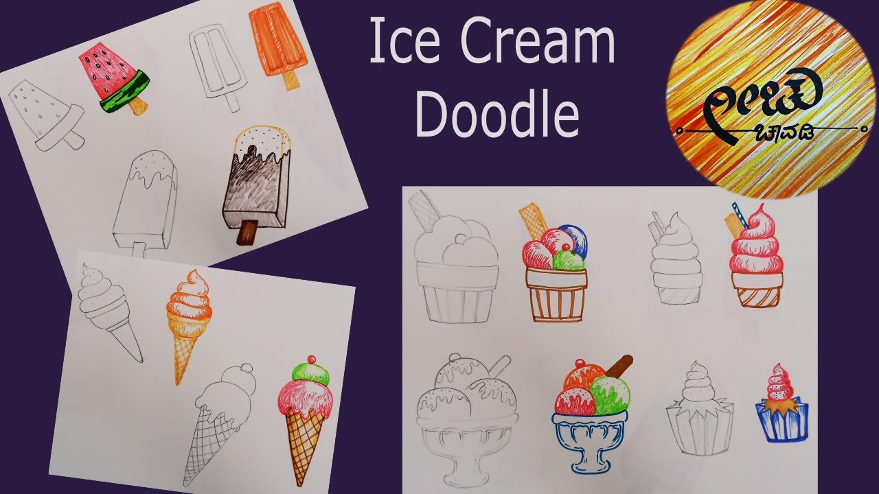 Ice Cream Doodle / How to Draw Variety of Ice Creams / Drawing for