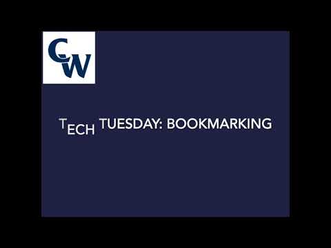 Tech Tuesday: Bookmarking