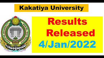 Kakatiya University Results || Kakatiya University Updates